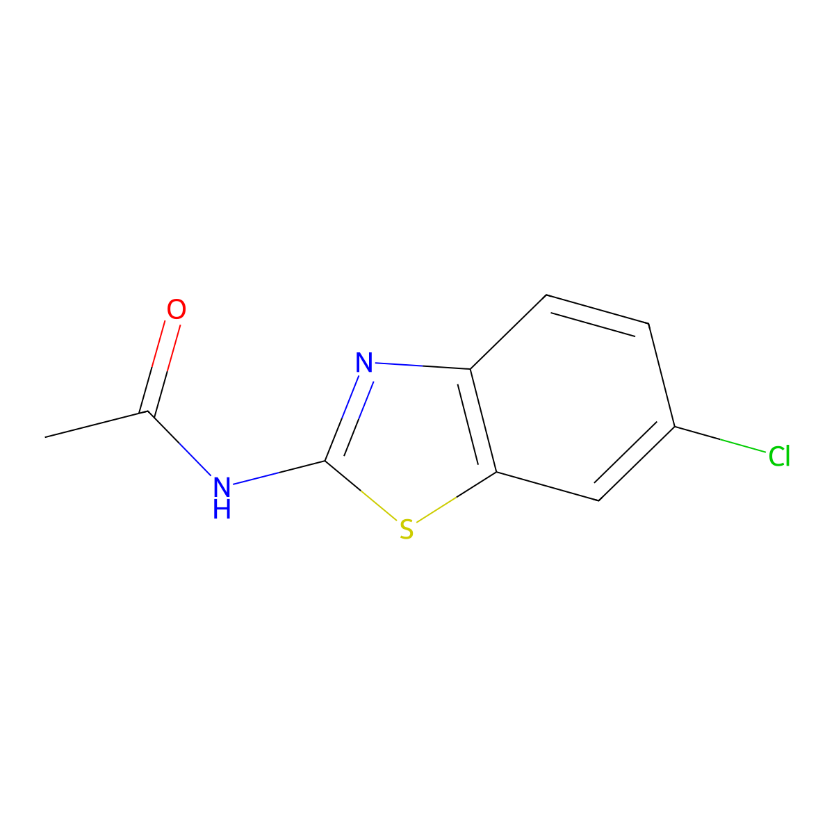 N-(6-chloro-1,3-benzothiazol-2-yl)acetamide molecular structure, CAS 16628-24-3