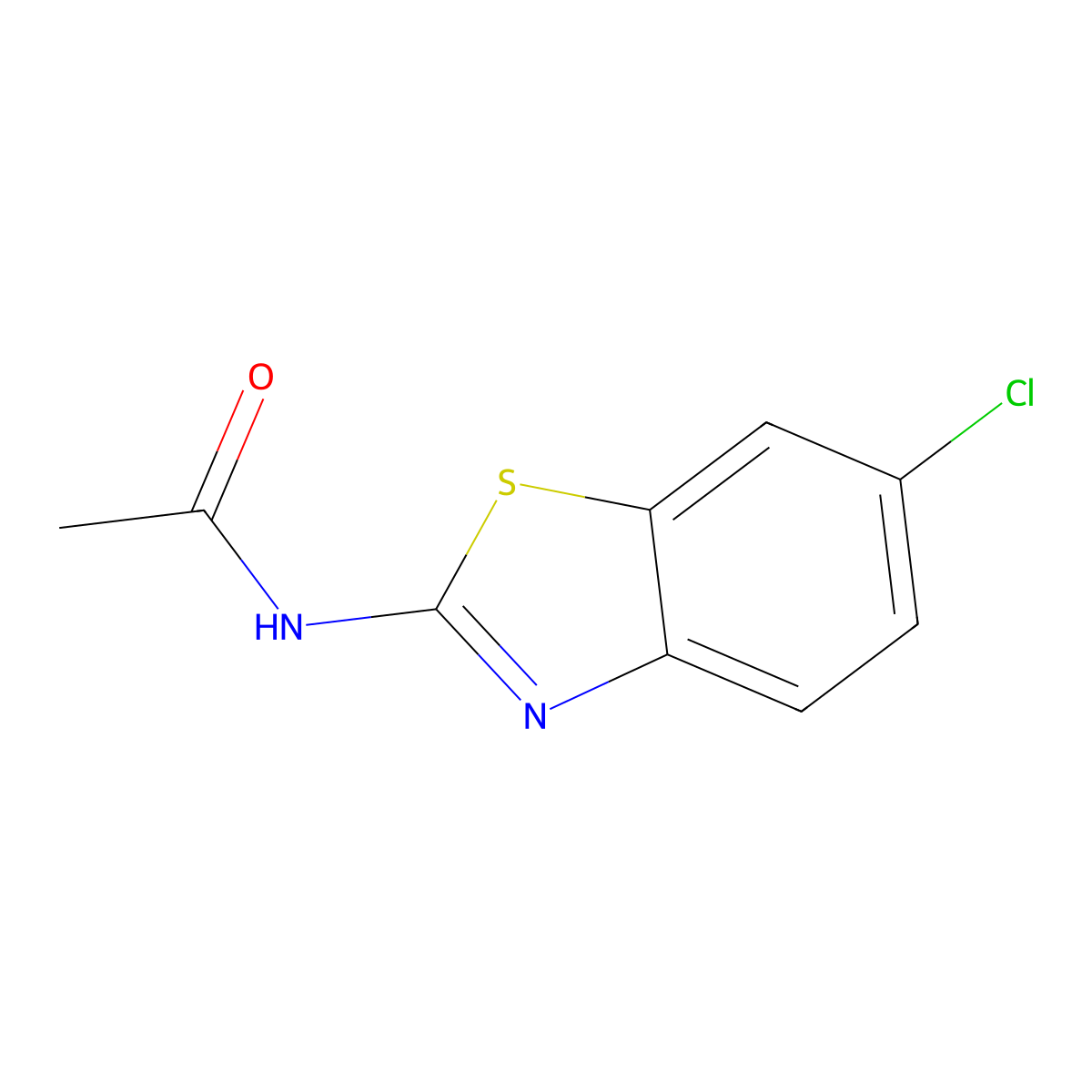 N-(6-chloro-1,3-benzothiazol-2-yl)acetamide molecular structure, CAS 16628-24-3