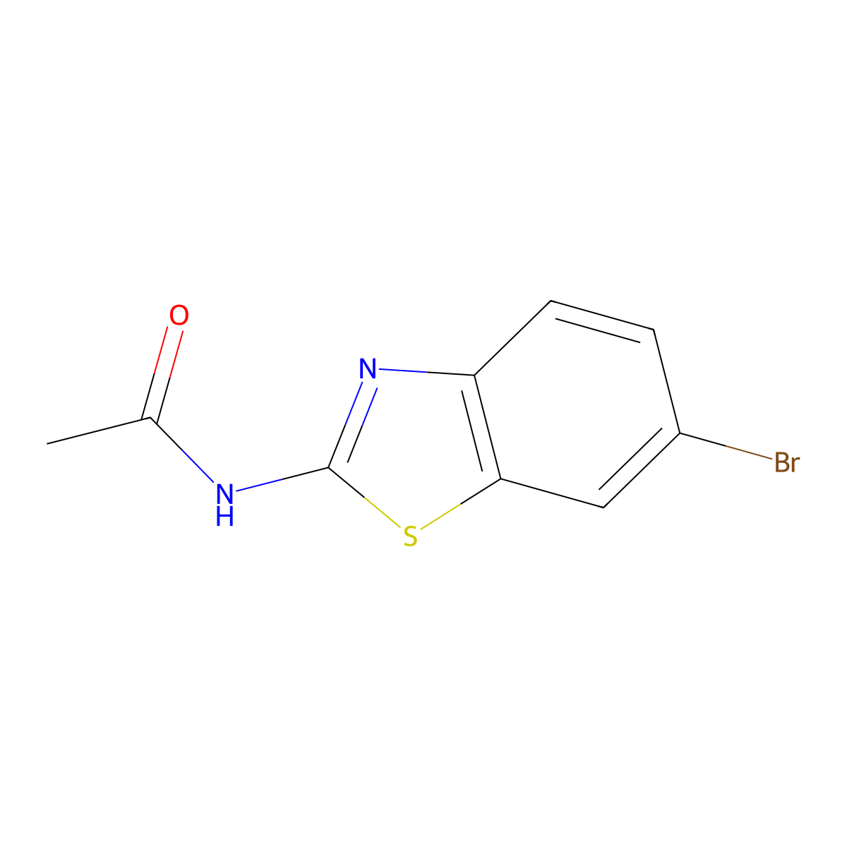 N-(6-bromo-1,3-benzothiazol-2-yl)acetamide molecular structure, CAS 16628-26-5