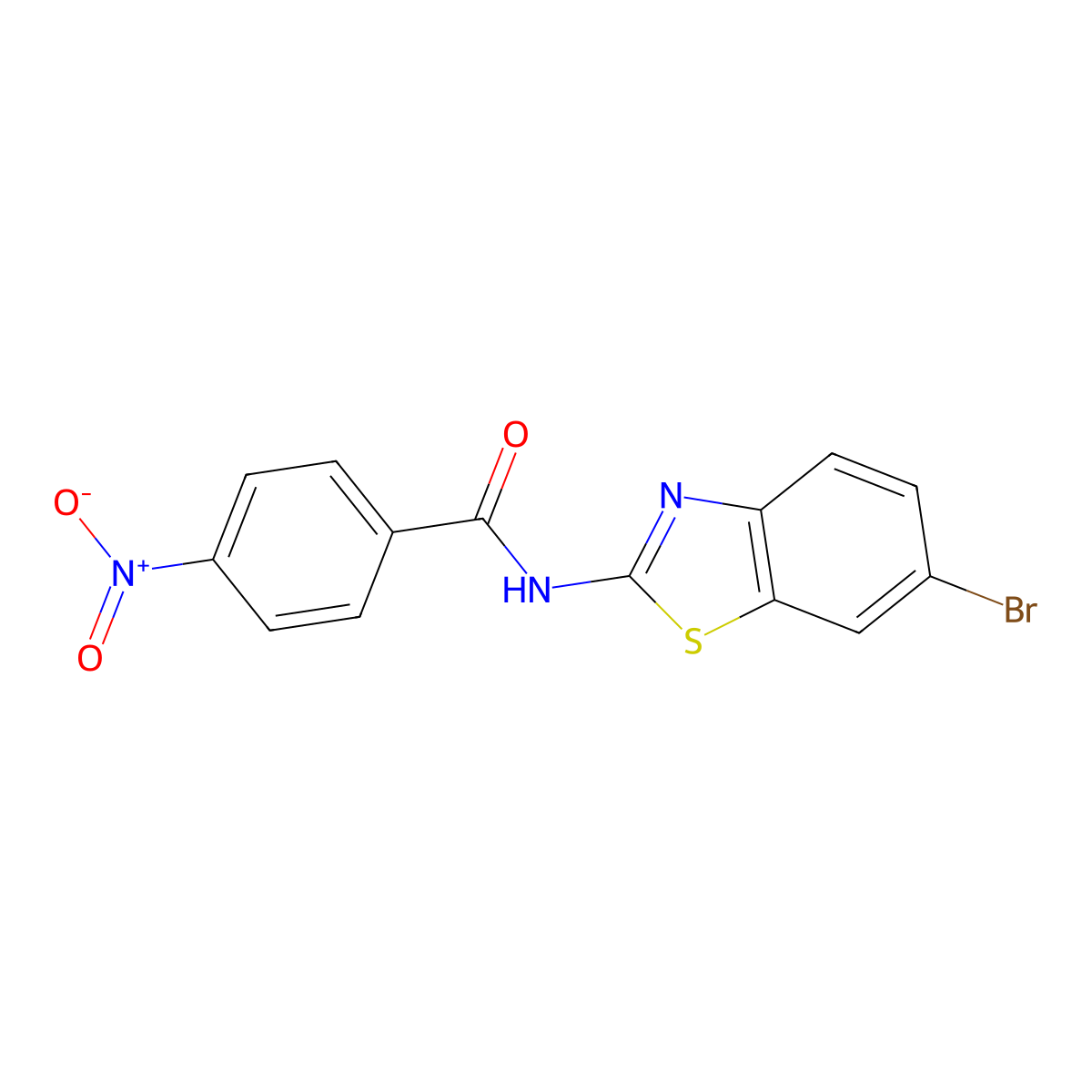 N-(6-bromo-1,3-benzothiazol-2-yl)-4-nitrobenzamide molecular structure, CAS 16628-59-4
