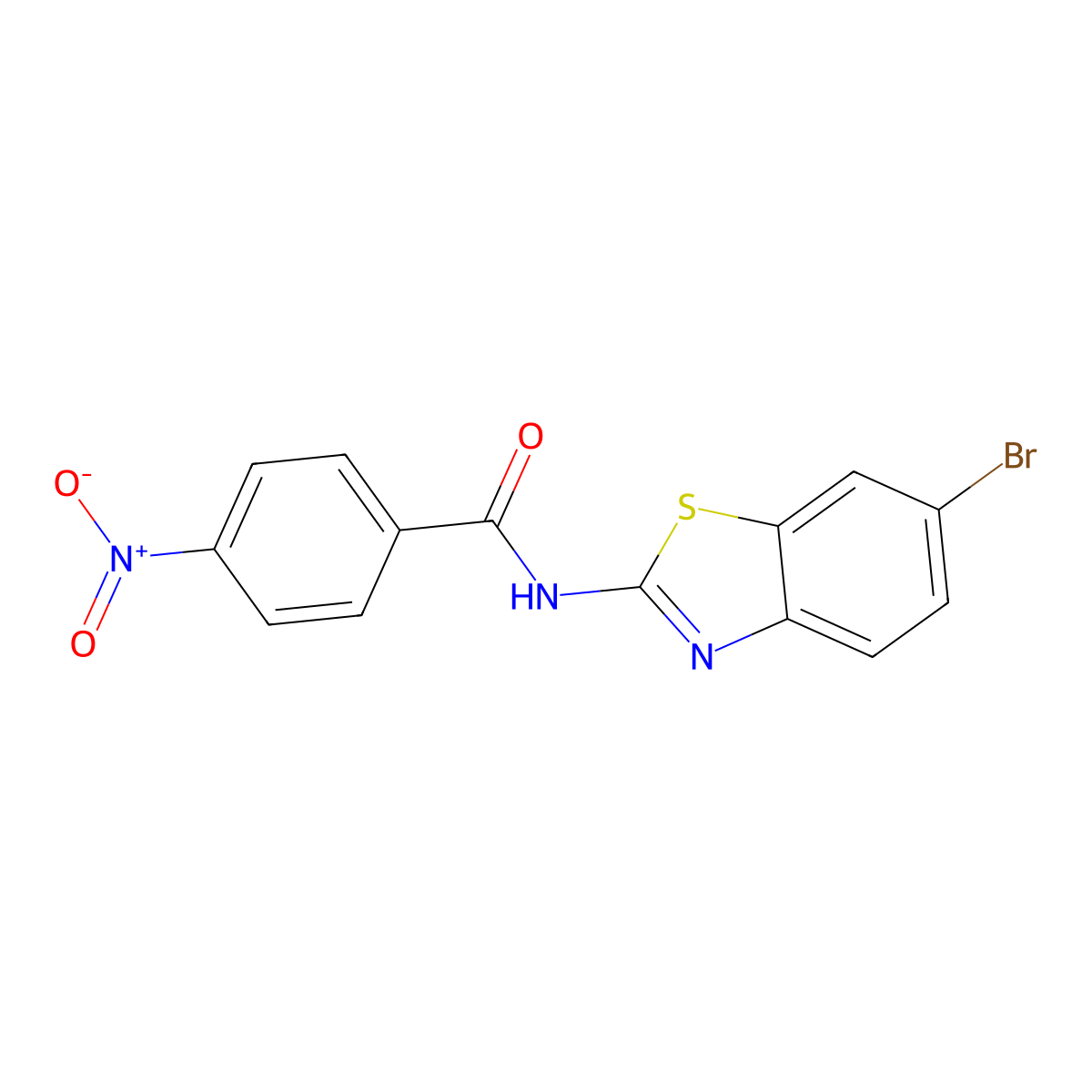 N-(6-bromo-1,3-benzothiazol-2-yl)-4-nitrobenzamide molecular structure, CAS 16628-59-4