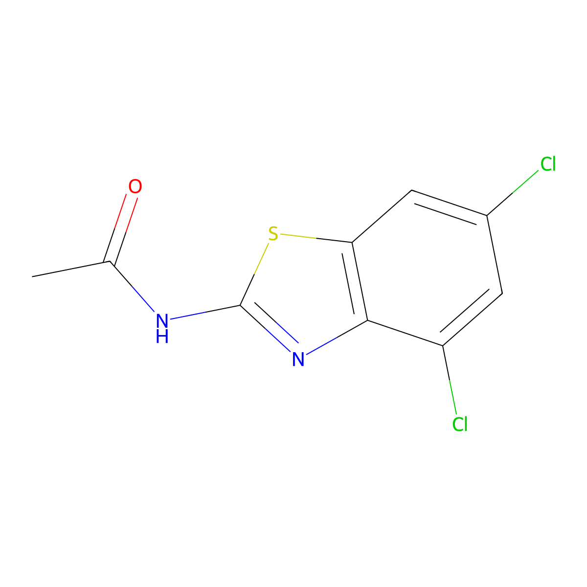 N-(4,6-dichloro-1,3-benzothiazol-2-yl)acetamide molecular structure, CAS 16628-63-0