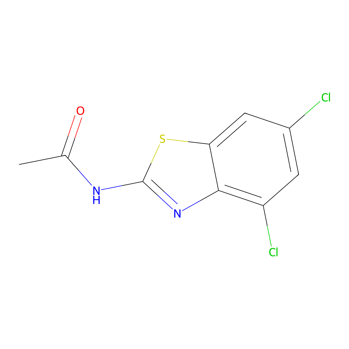 N-(4,6-dichloro-1,3-benzothiazol-2-yl)acetamide molecular structure, CAS 16628-63-0