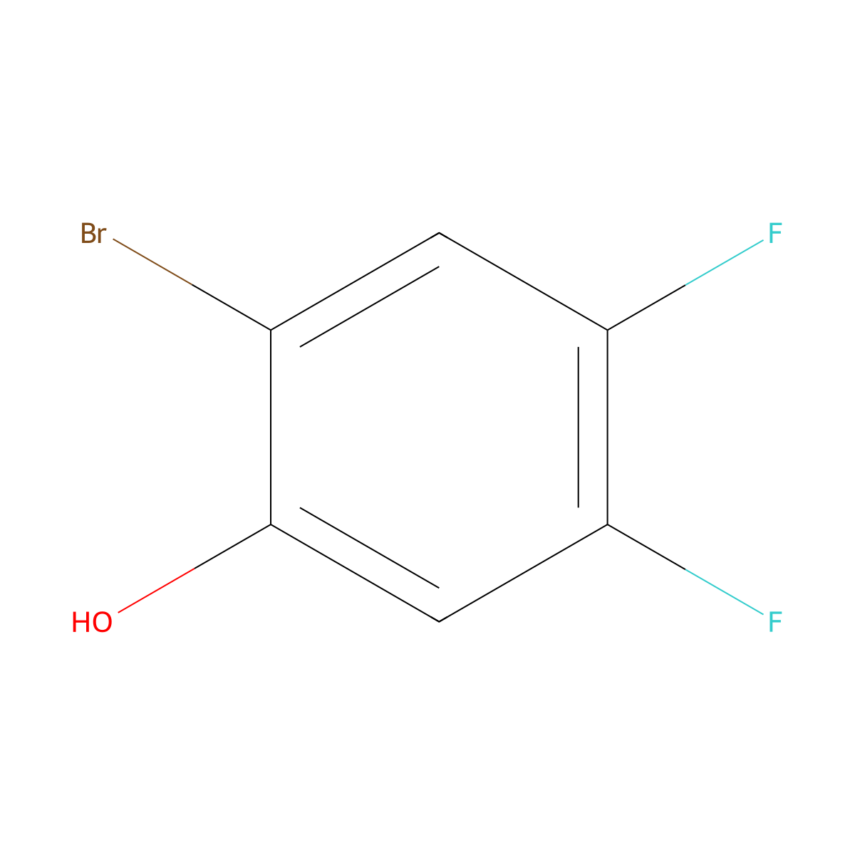 2-Bromo-4,5-difluorophenol molecular structure, CAS 166281-37-4