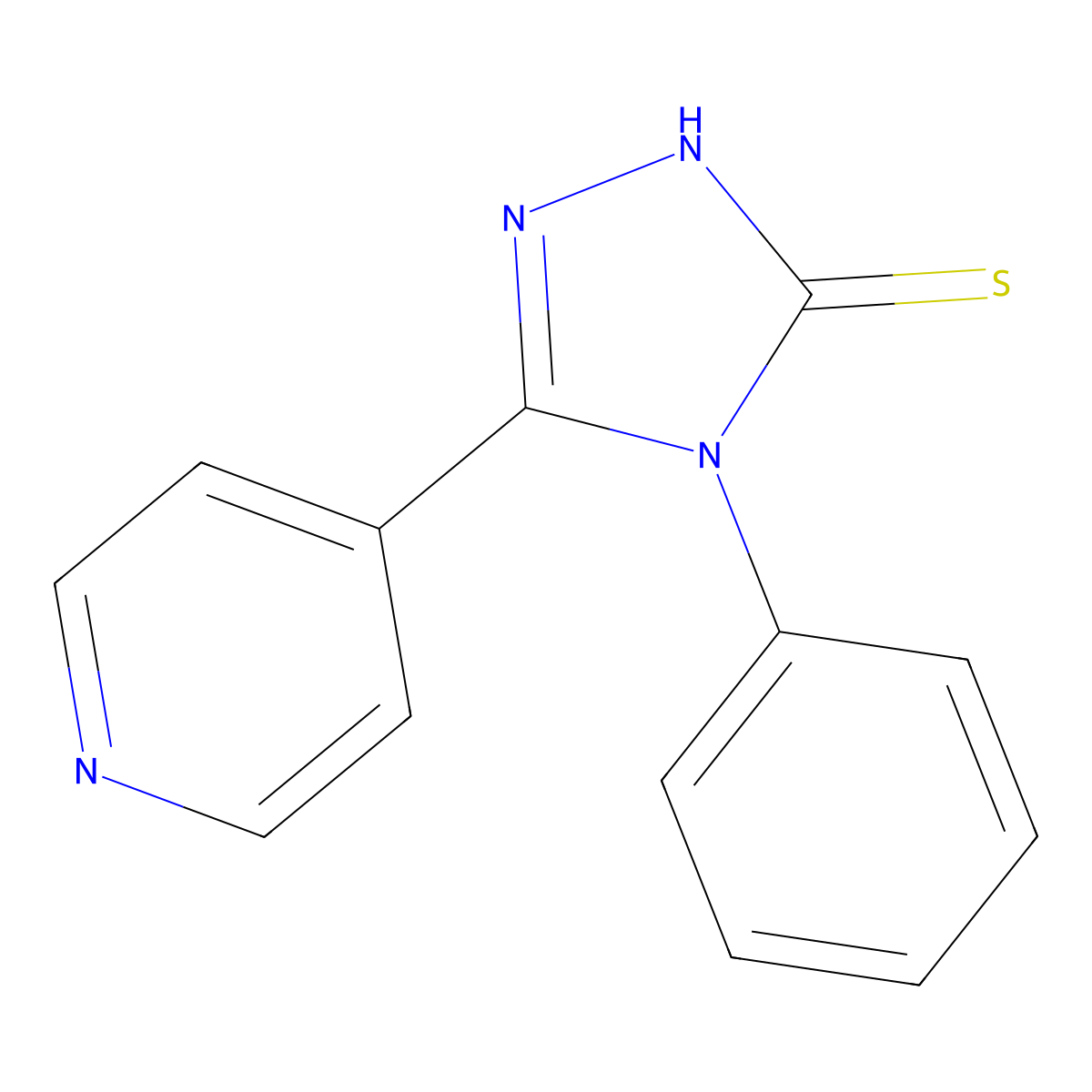 4-Phenyl-5-pyridin-4-yl-4H-(1,2,4)triazole-3-thiol molecular structure, CAS 16629-40-6