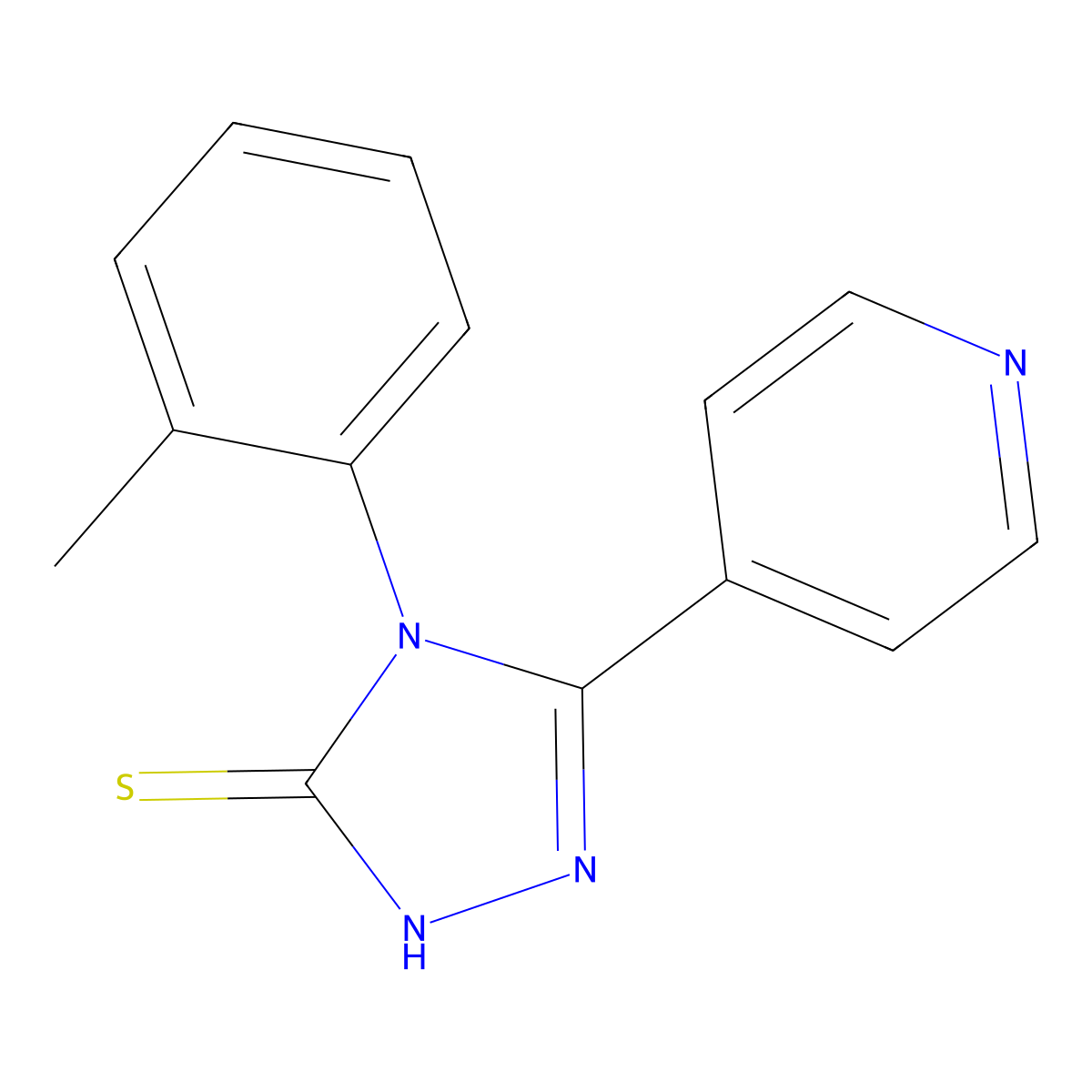 2,4-Dihydro-4-(2-methylphenyl)-5-(4-pyridinyl)-3H-1,2,4-triazole-3-thione molecular structure, CAS 16629-41-7