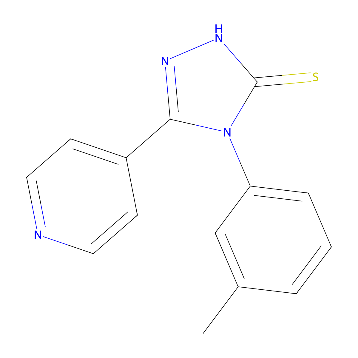 4-(3-methylphenyl)-5-(4-pyridinyl)-4H-1,2,4-triazole-3-thiol molecular structure, CAS 16629-42-8