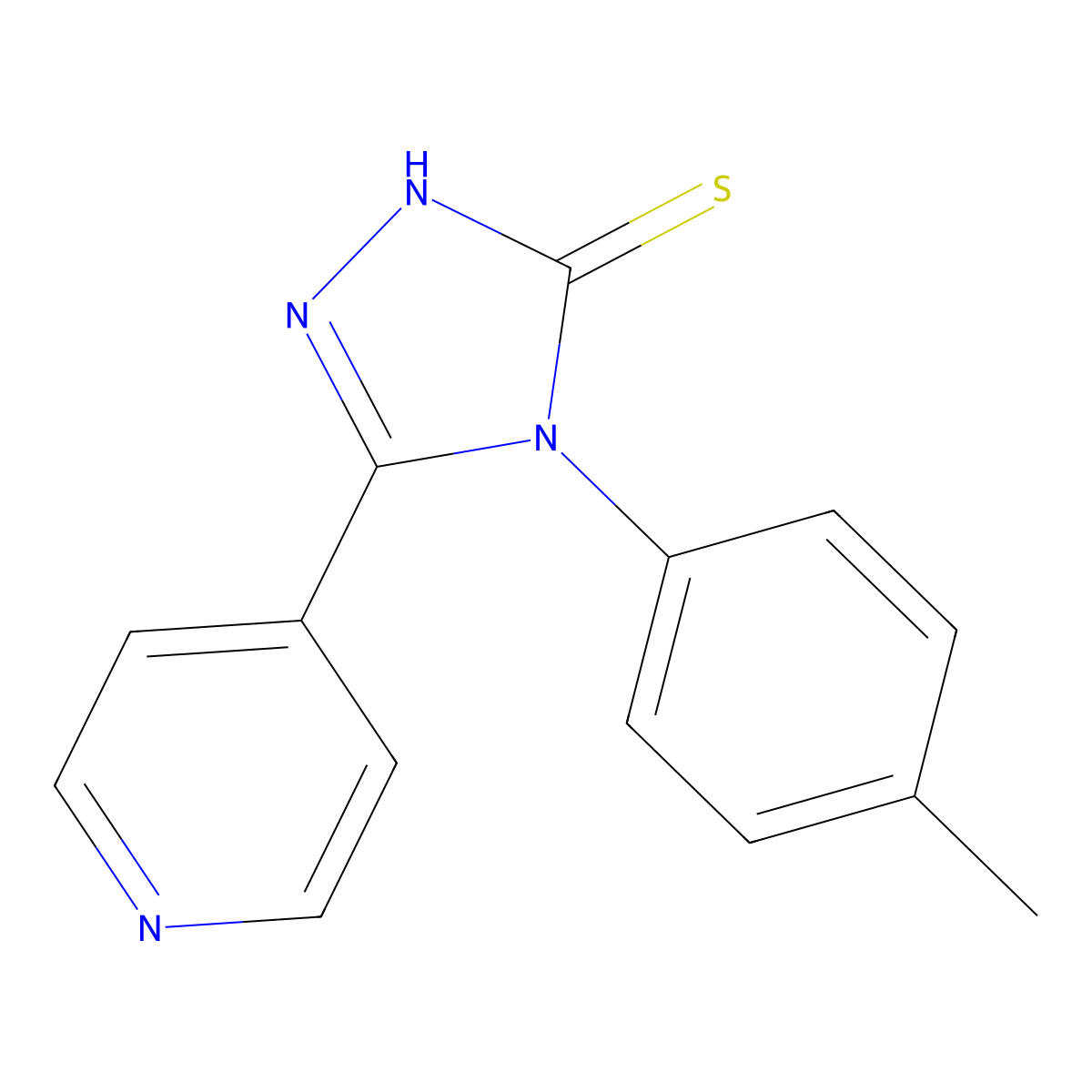 4-(4-Methylphenyl)-5-(pyridin-4-yl)-2,4-dihydro-3H-1,2,4-triazole-3-thione molecular structure, CAS 16629-43-9