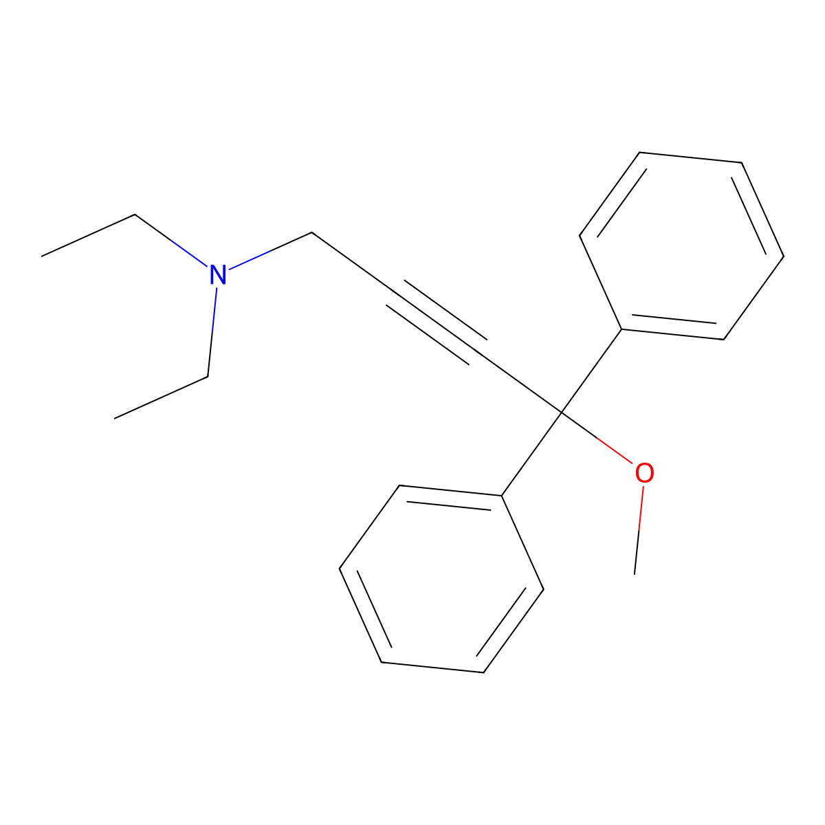 N,N-diethyl-4-methoxy-4,4-diphenylbut-2-yn-1-amine molecular structure, CAS 16629-62-2