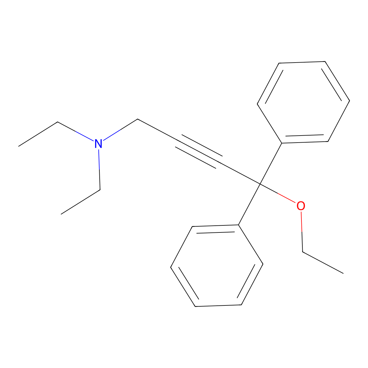 4-ethoxy-N,N-diethyl-4,4-diphenylbut-2-yn-1-amine molecular structure, CAS 16629-64-4