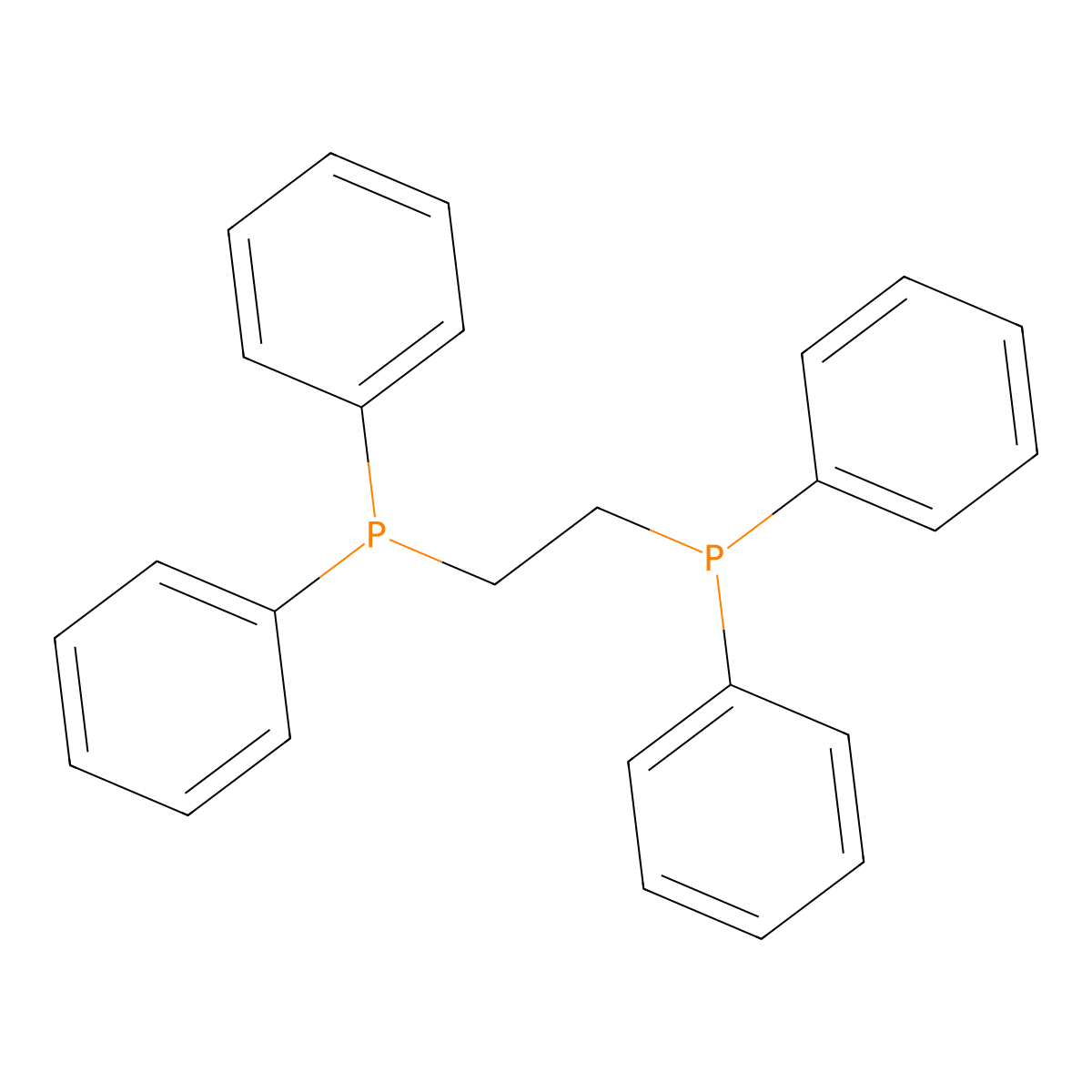 1,2-Bis(diphenylphosphino)ethane molecular structure, CAS 1663-45-2