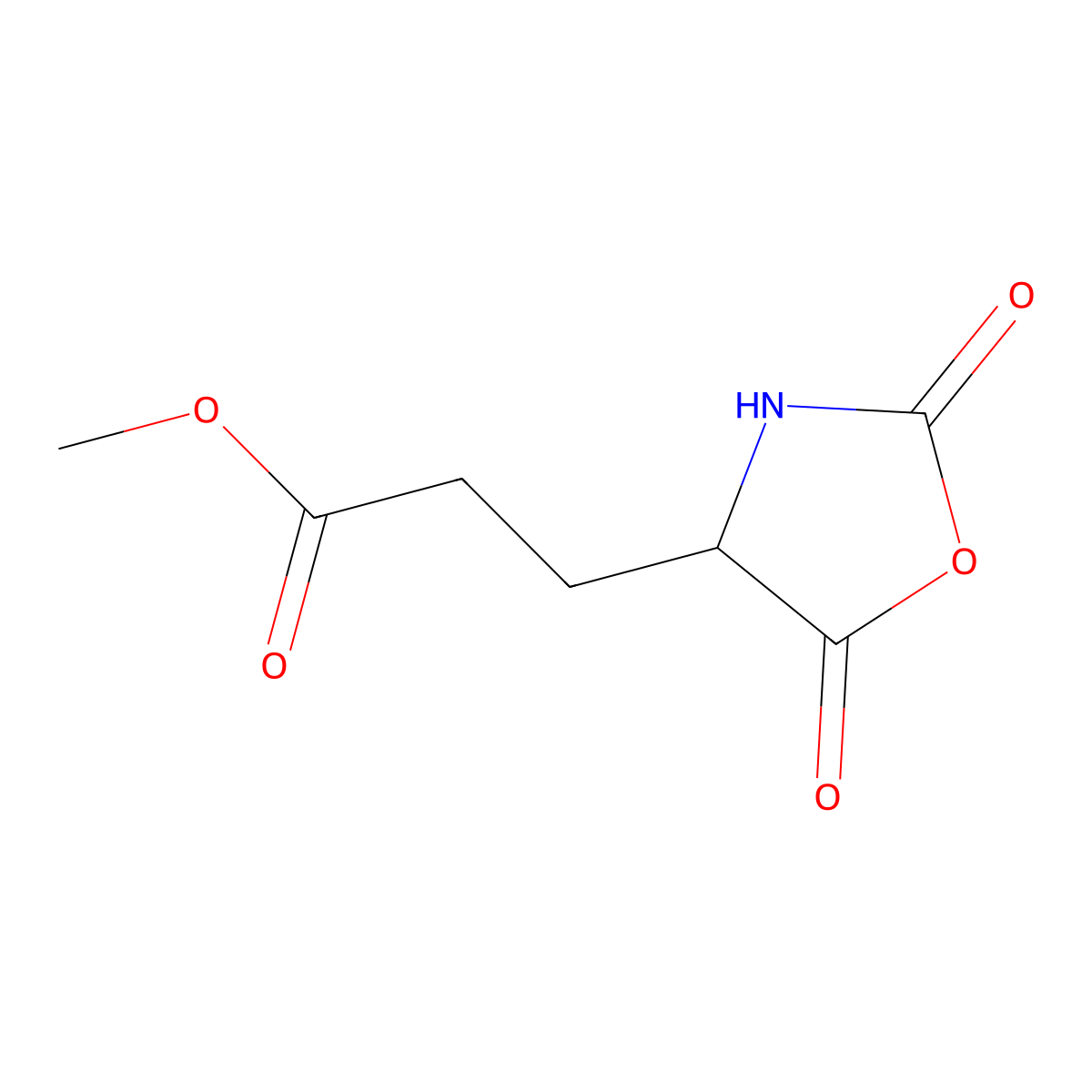 (S)-Methyl 3-(2,5-dioxooxazolidin-4-yl)propanoate molecular structure, CAS 1663-47-4