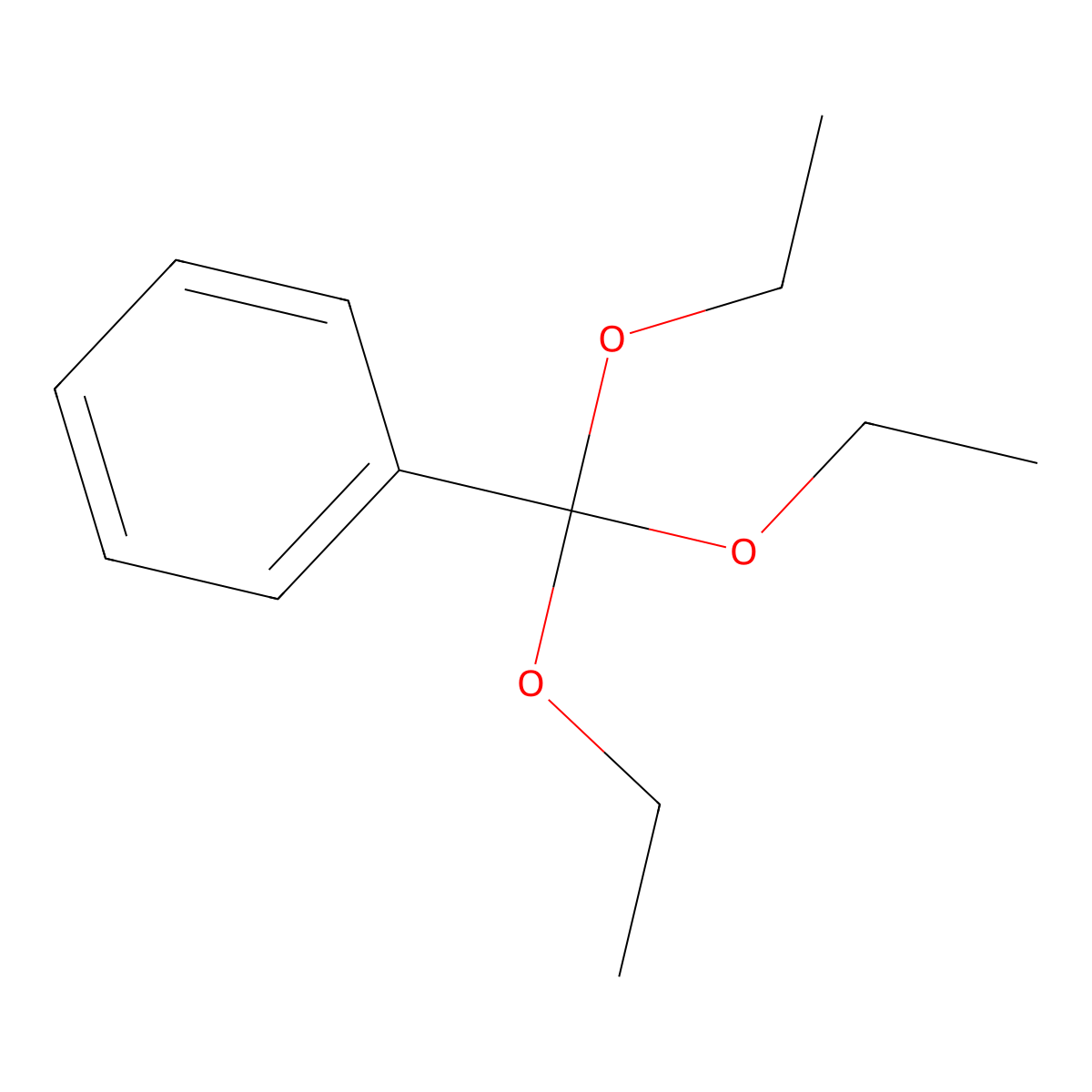 Benzene, (triethoxymethyl)- molecular structure, CAS 1663-61-2