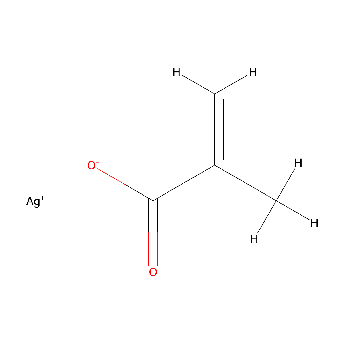 2-Propenoic acid, 2-methyl-, silver(1+) salt (1:1) molecular structure, CAS 16631-02-0