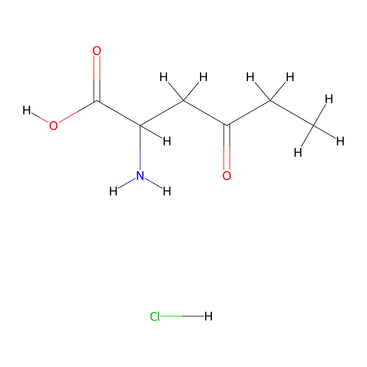 2-Amino-4-oxohexanoic acid hydrochloride molecular structure, CAS 16631-46-2