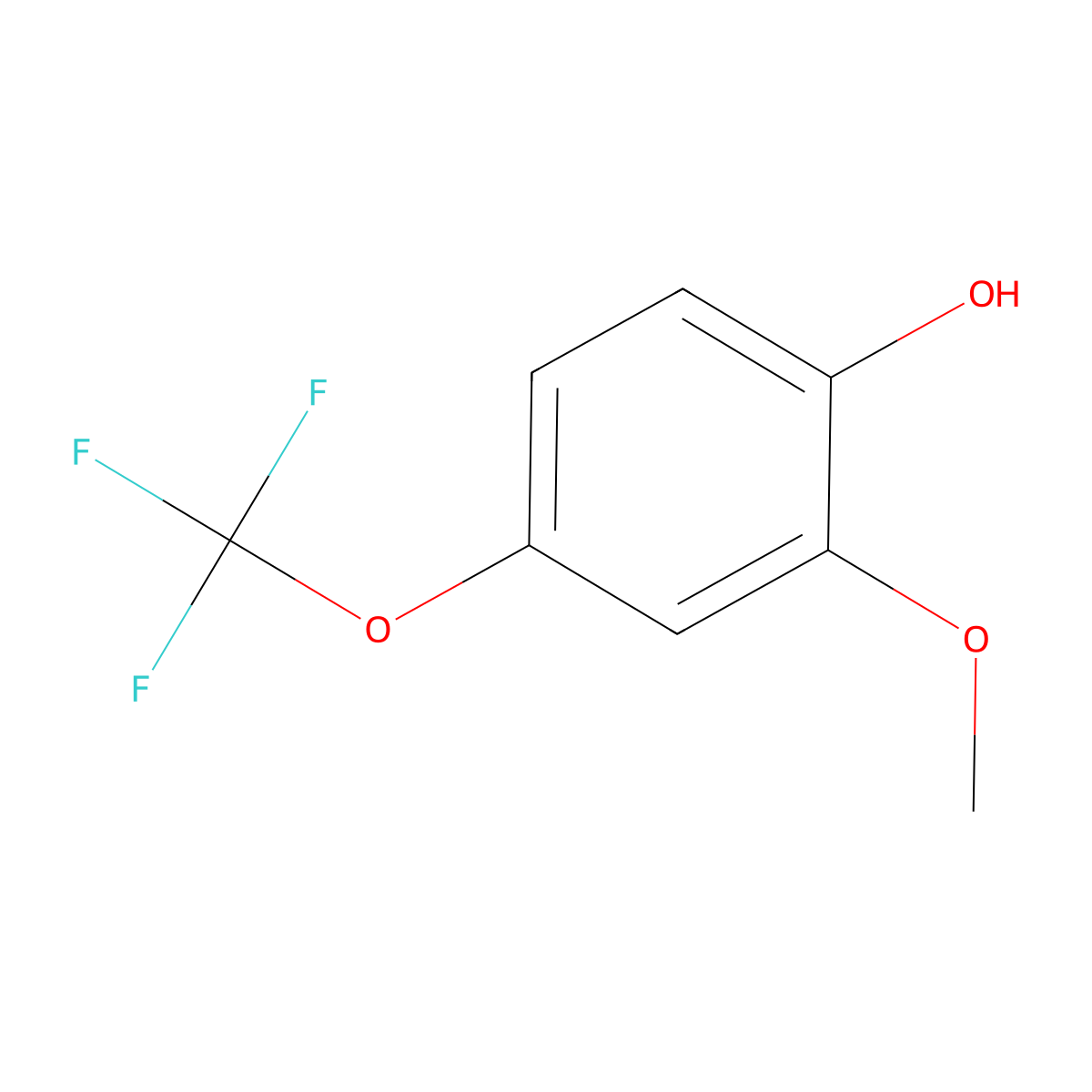 2-Methoxy-4-(trifluoromethoxy)phenol molecular structure, CAS 166312-49-8