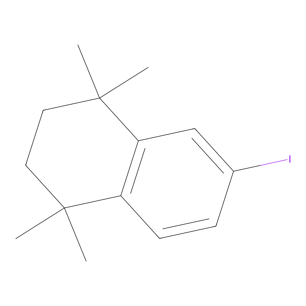 6-Iodo-1,1,4,4-tetramethyl-1,2,3,4-tetrahydronaphthalene molecular structure, CAS 166322-31-2
