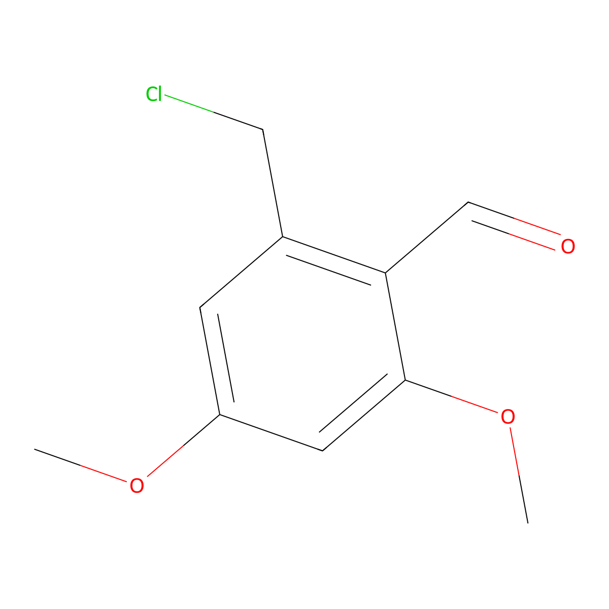 2-(Chloromethyl)-4,6-dimethoxybenzaldehyde molecular structure, CAS 166322-67-4