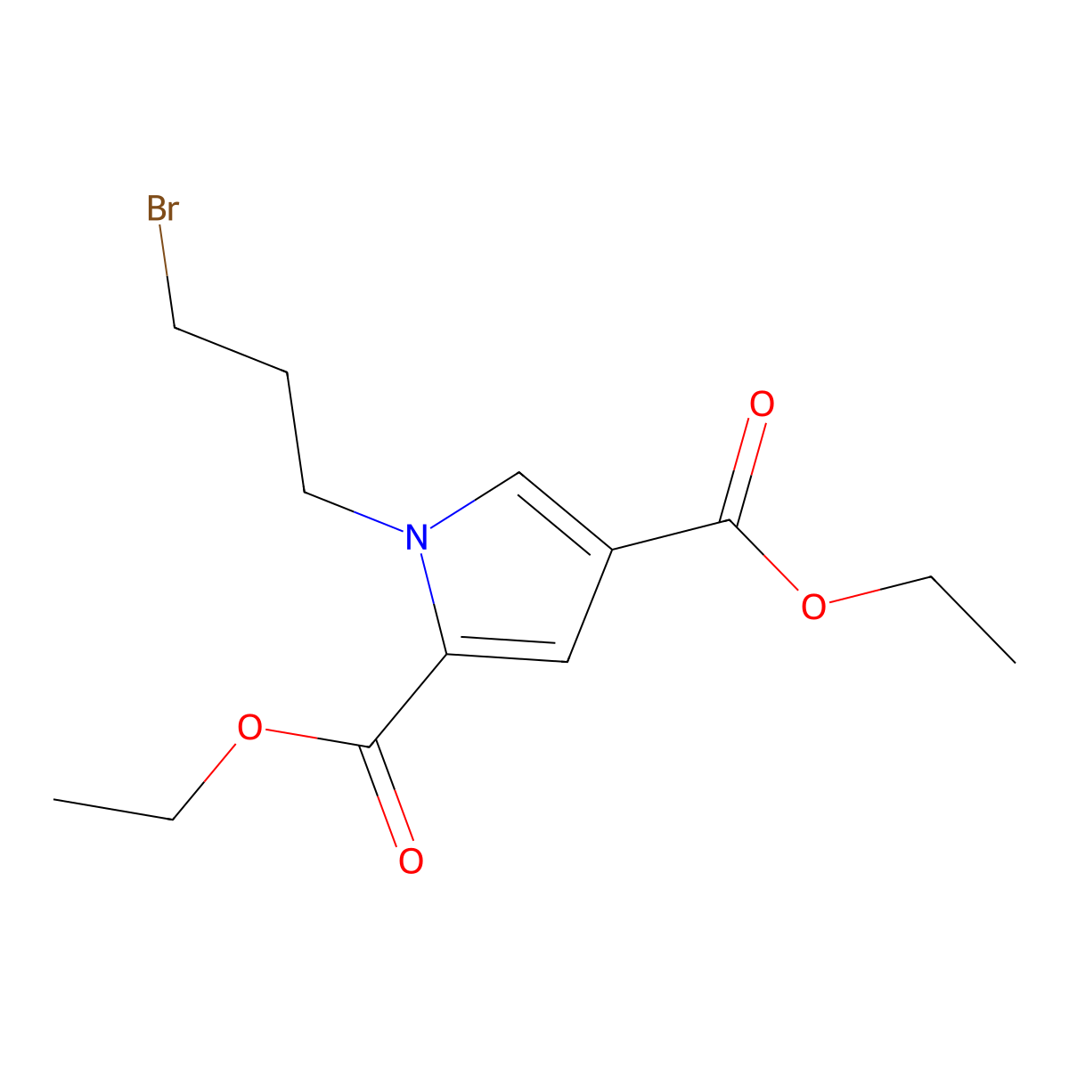 diethyl 1-(3-bromopropyl)-1H-pyrrole-2,4-dicarboxylate molecular structure, CAS 166324-95-4