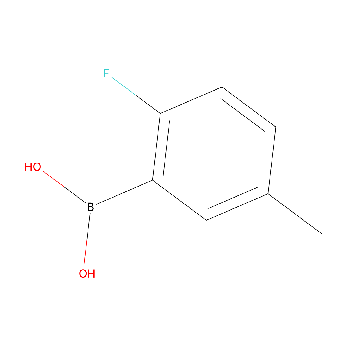 2-Fluoro-5-methylbenzeneboronic acid molecular structure, CAS 166328-16-1