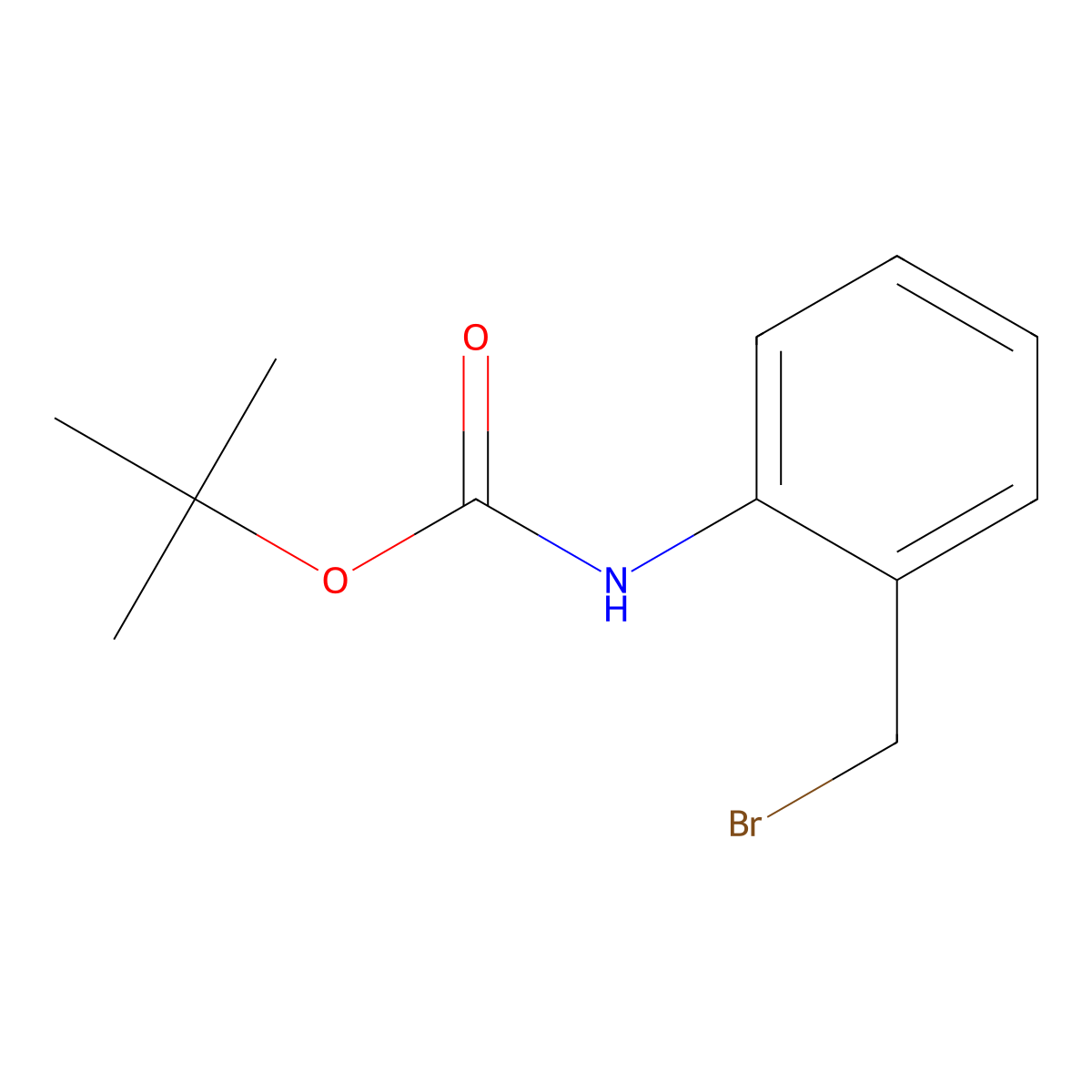 tert-Butyl (2-(bromomethyl)phenyl)carbamate molecular structure, CAS 166329-43-7