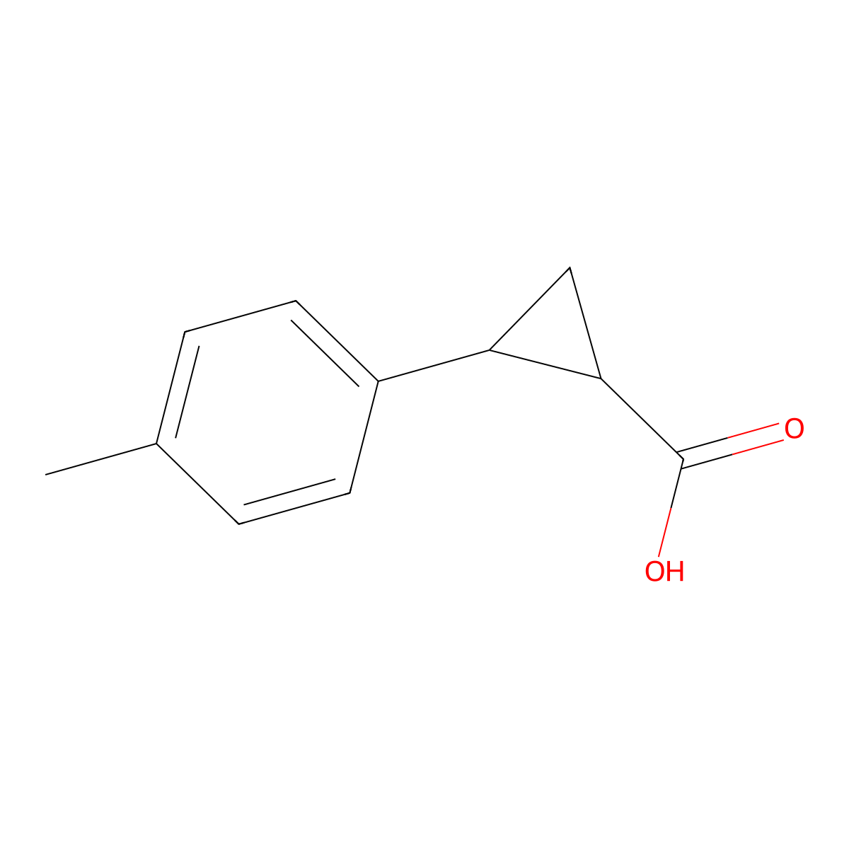 (1R,2R)-2-p-Tolyl-cyclopropanecarboxylic acid molecular structure, CAS 16633-44-6