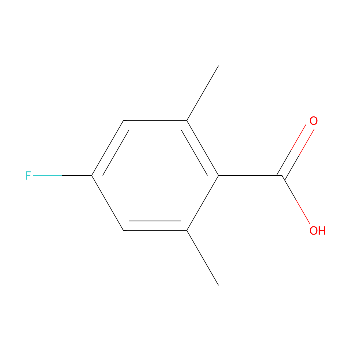 4-Fluoro-2,6-dimethylbenzoic acid molecular structure, CAS 16633-50-4