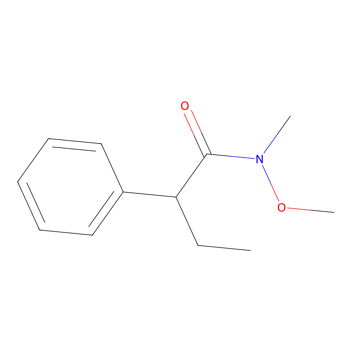 N-methoxy-N-methyl-2-phenylbutanamide molecular structure, CAS 166337-42-4