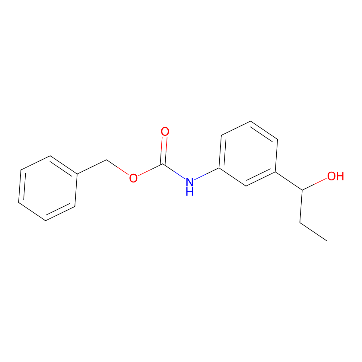 benzyl N-[3-(1-hydroxypropyl)phenyl]carbamate molecular structure, CAS 166337-56-0