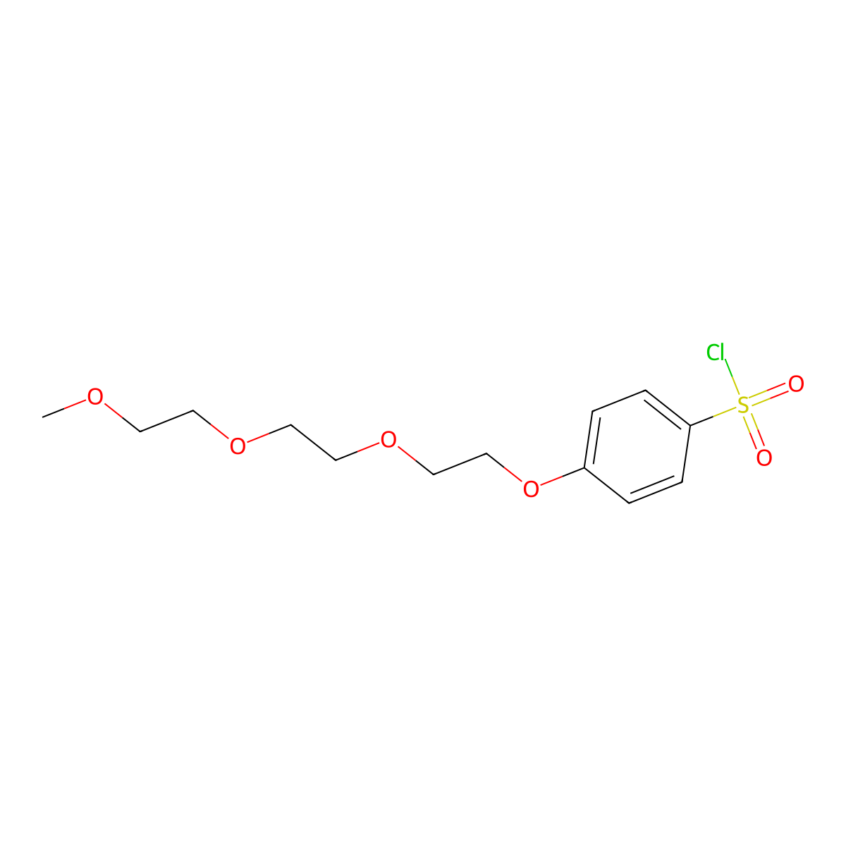 4-{2-[2-(2-Methoxyethoxy)ethoxy]ethoxy}benzene-1-sulfonylchloride molecular structure, CAS 166338-07-4