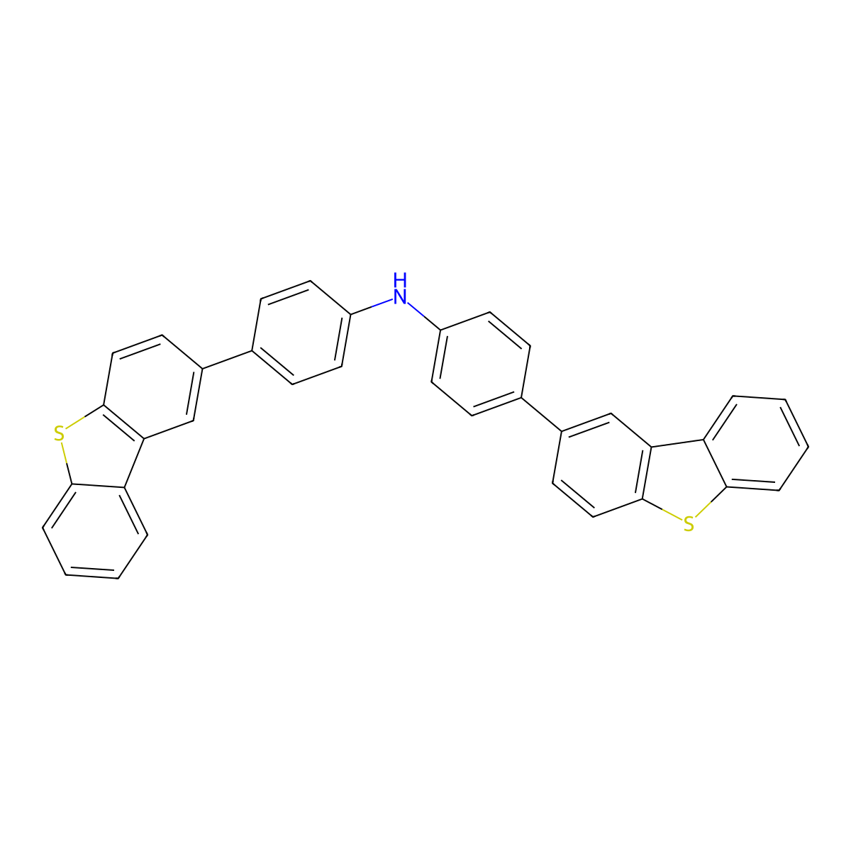 Bis(4-(dibenzo[b,d]thiophen-2-yl)phenyl)amine molecular structure, CAS 1663462-73-4