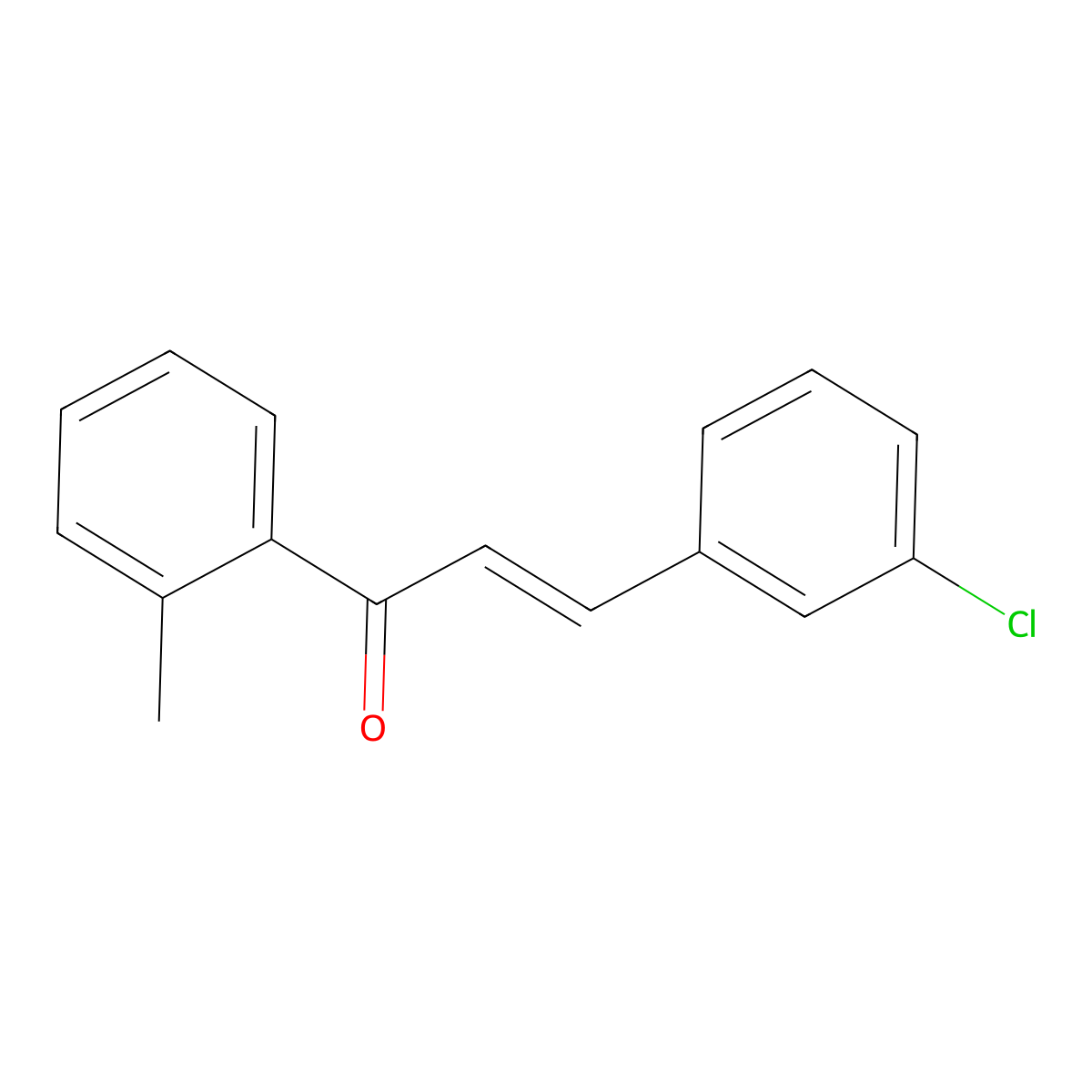 (2E)-3-(3-Chlorophenyl)-1-(2-methylphenyl)prop-2-en-1-one molecular structure, CAS 1663469-44-0