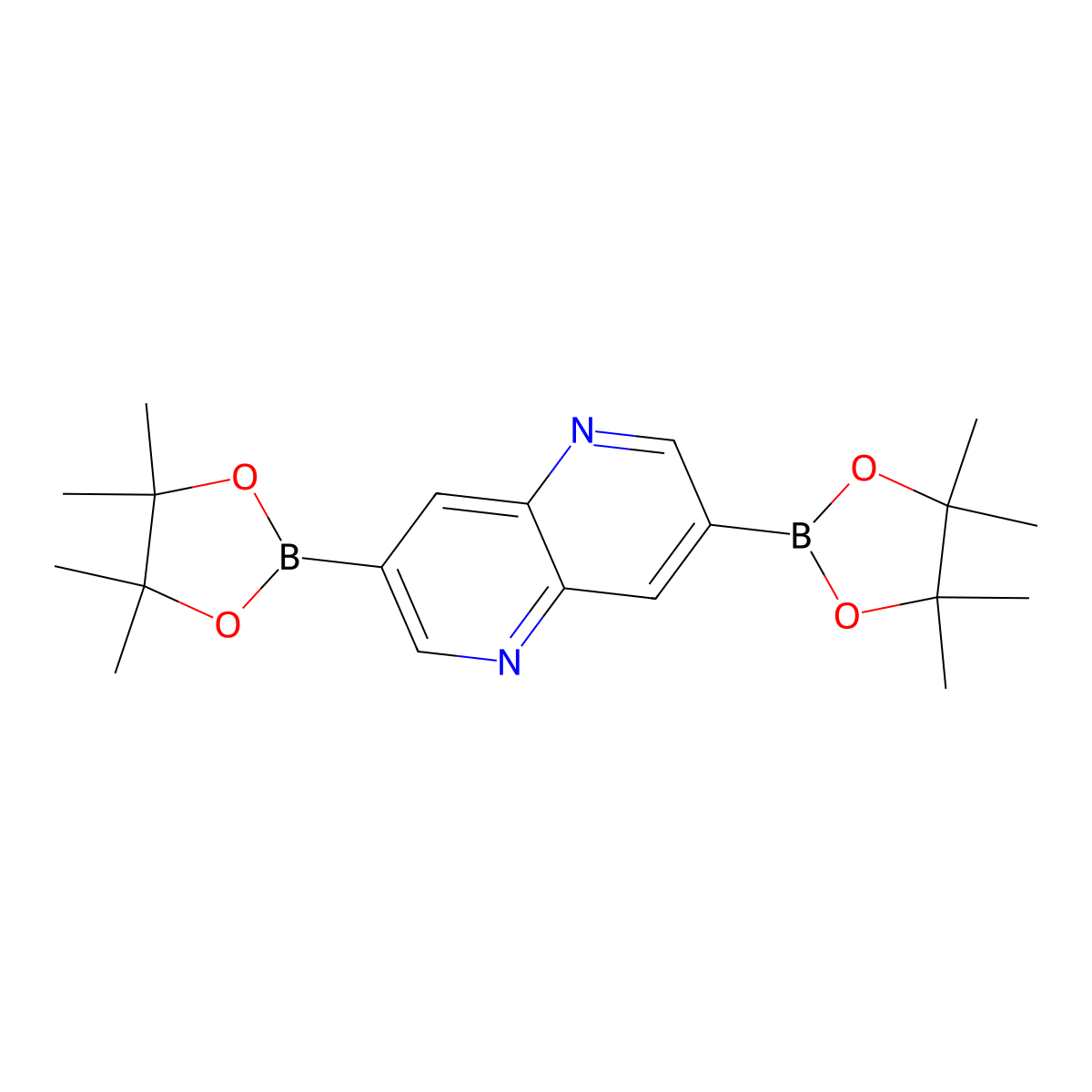 3,7-Bis(4,4,5,5-tetramethyl-1,3,2-dioxaborolan-2-yl)-1,5-naphthyridine molecular structure, CAS 1663470-21-0