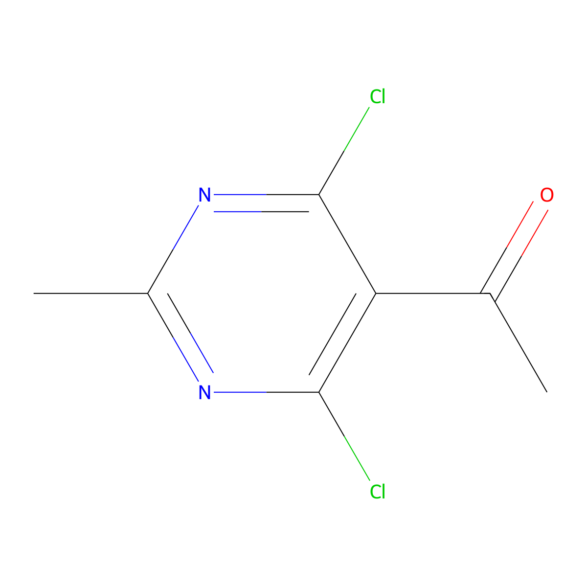 1-(4,6-Dichloro-2-methylpyrimidin-5-yl)ethan-1-one molecular structure, CAS 1663485-97-9