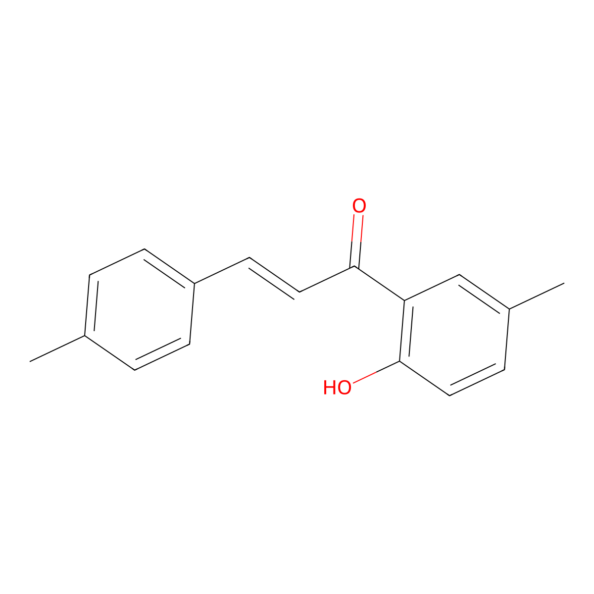 2-Propen-1-one, 1-(2-hydroxy-5-methylphenyl)-3-(4-methylphenyl)- molecular structure, CAS 16635-12-4