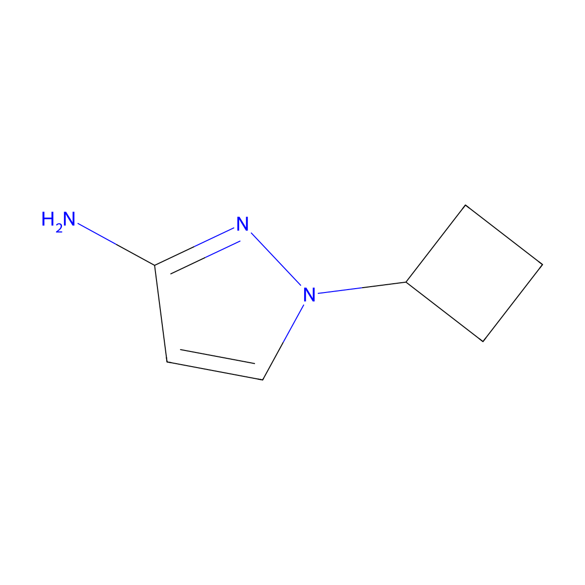 1-cyclobutyl-1H-pyrazol-3-amine molecular structure, CAS 1663510-64-2