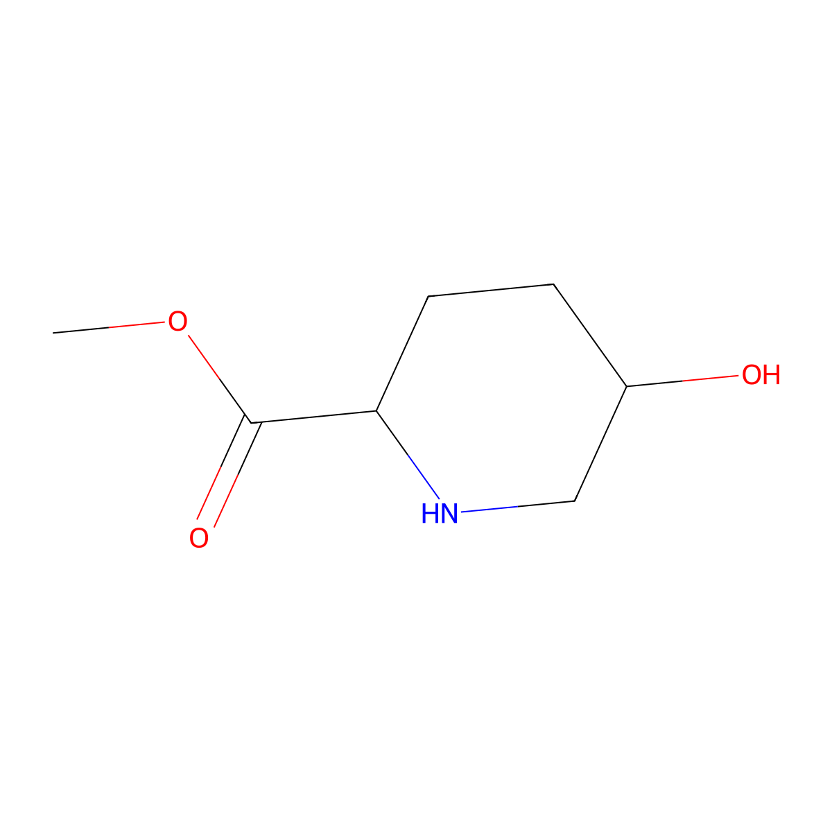 methyl (2S,5R)-5-hydroxypiperidine-2-carboxylate molecular structure, CAS 1663566-55-9