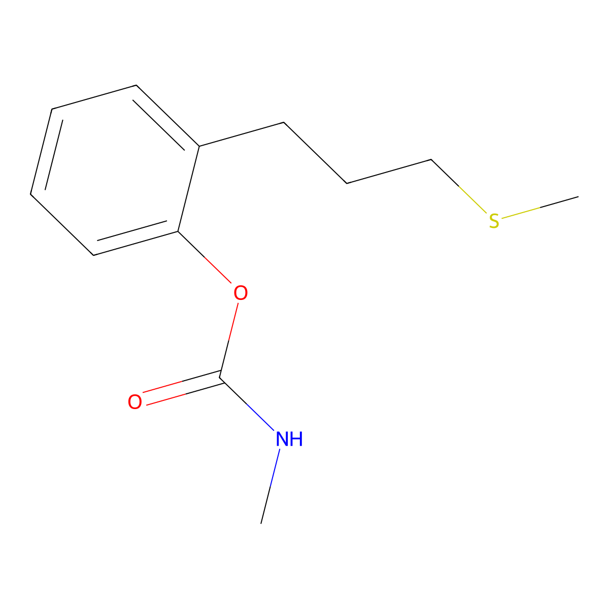 Carbamic acid, methyl-, o-(3-(methylthio)propyl)phenyl ester molecular structure, CAS 16637-86-8