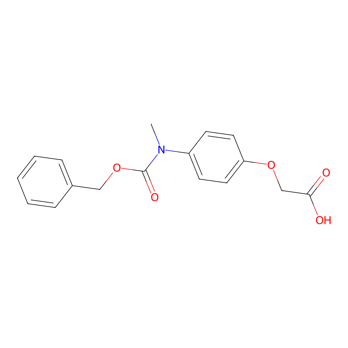 2-(4-{[(Benzyloxy)carbonyl](methyl)amino}phenoxy)acetic acid molecular structure, CAS 166383-76-2
