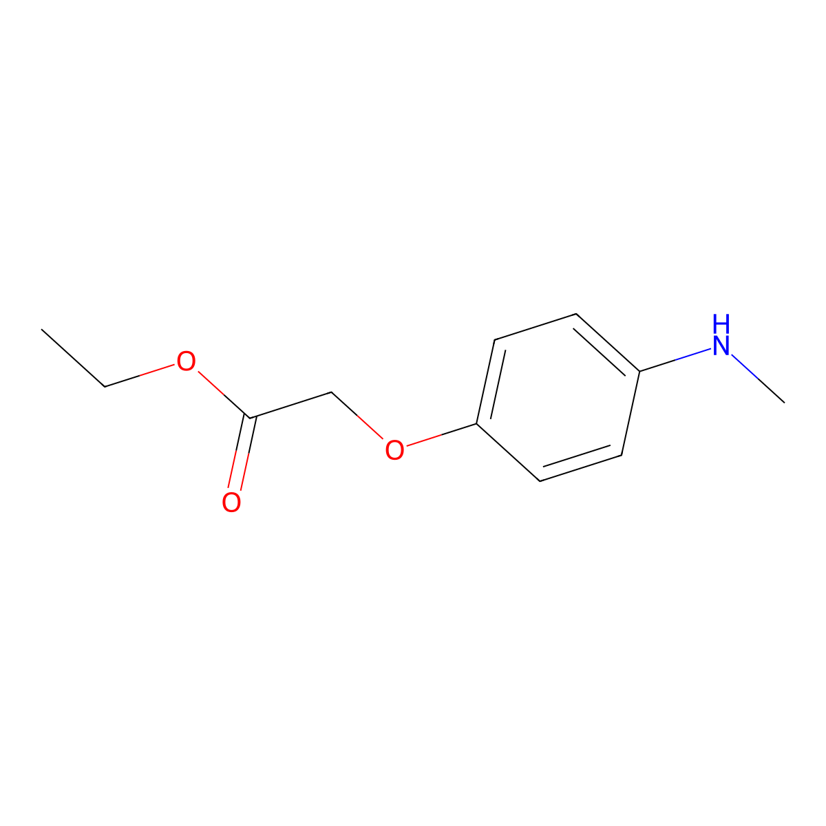 Ethyl 2-[4-(methylamino)phenoxy]acetate molecular structure, CAS 166383-83-1