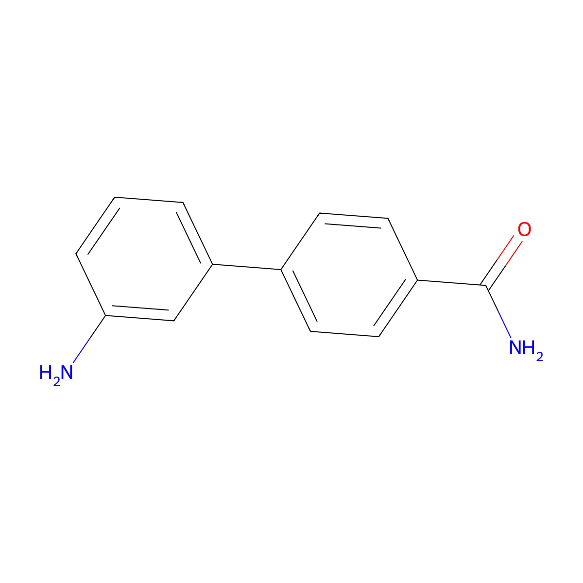 4-(3-Aminophenyl)benzamide molecular structure, CAS 166386-42-1