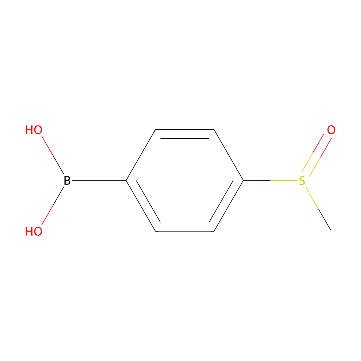 (4-(Methylsulfinyl)phenyl)boronic acid molecular structure, CAS 166386-48-7