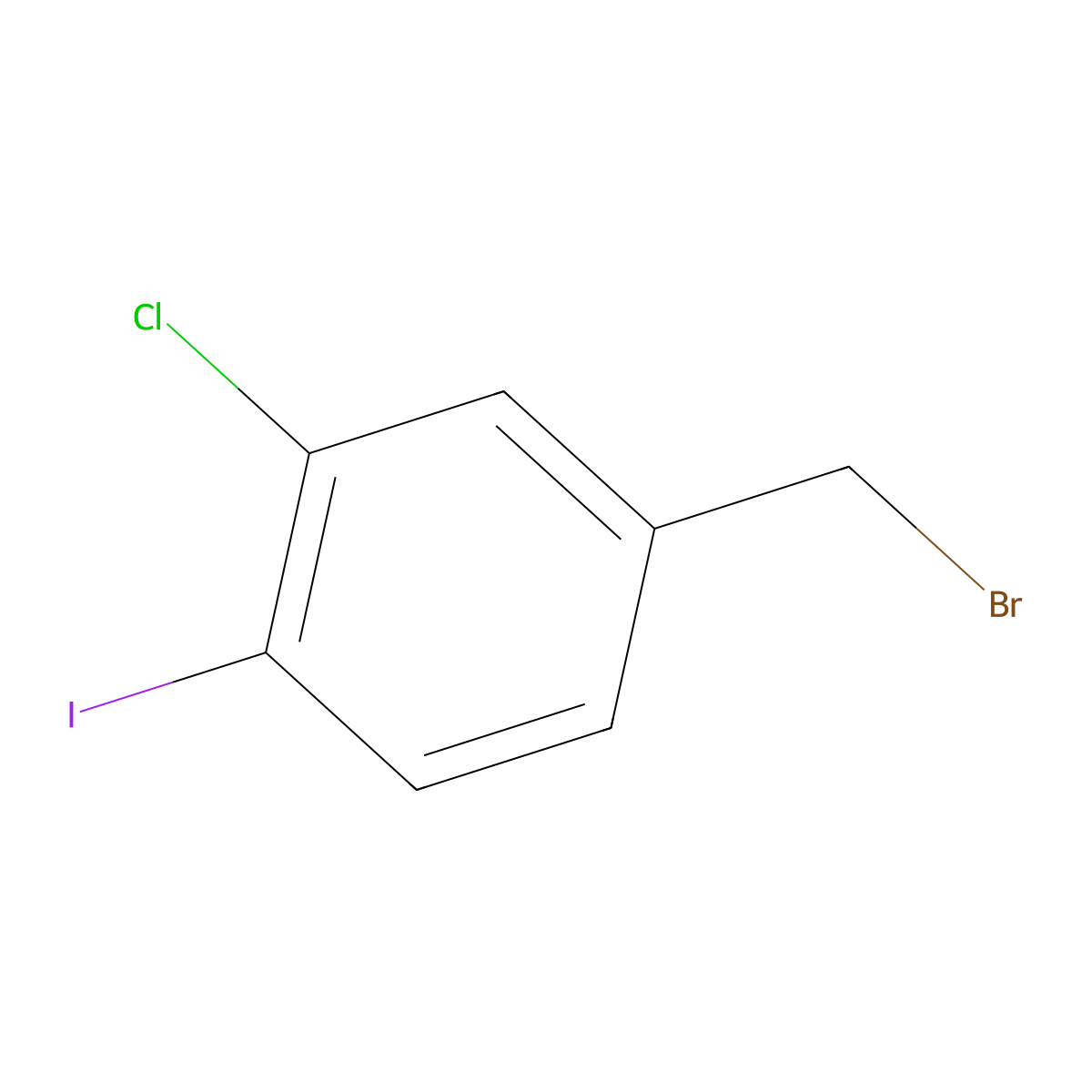 4-(Bromomethyl)-2-chloro-1-iodobenzene molecular structure, CAS 166386-59-0
