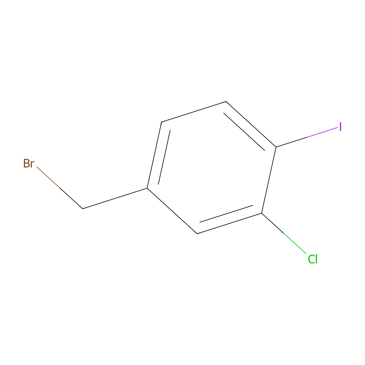 4-(Bromomethyl)-2-chloro-1-iodobenzene molecular structure, CAS 166386-59-0