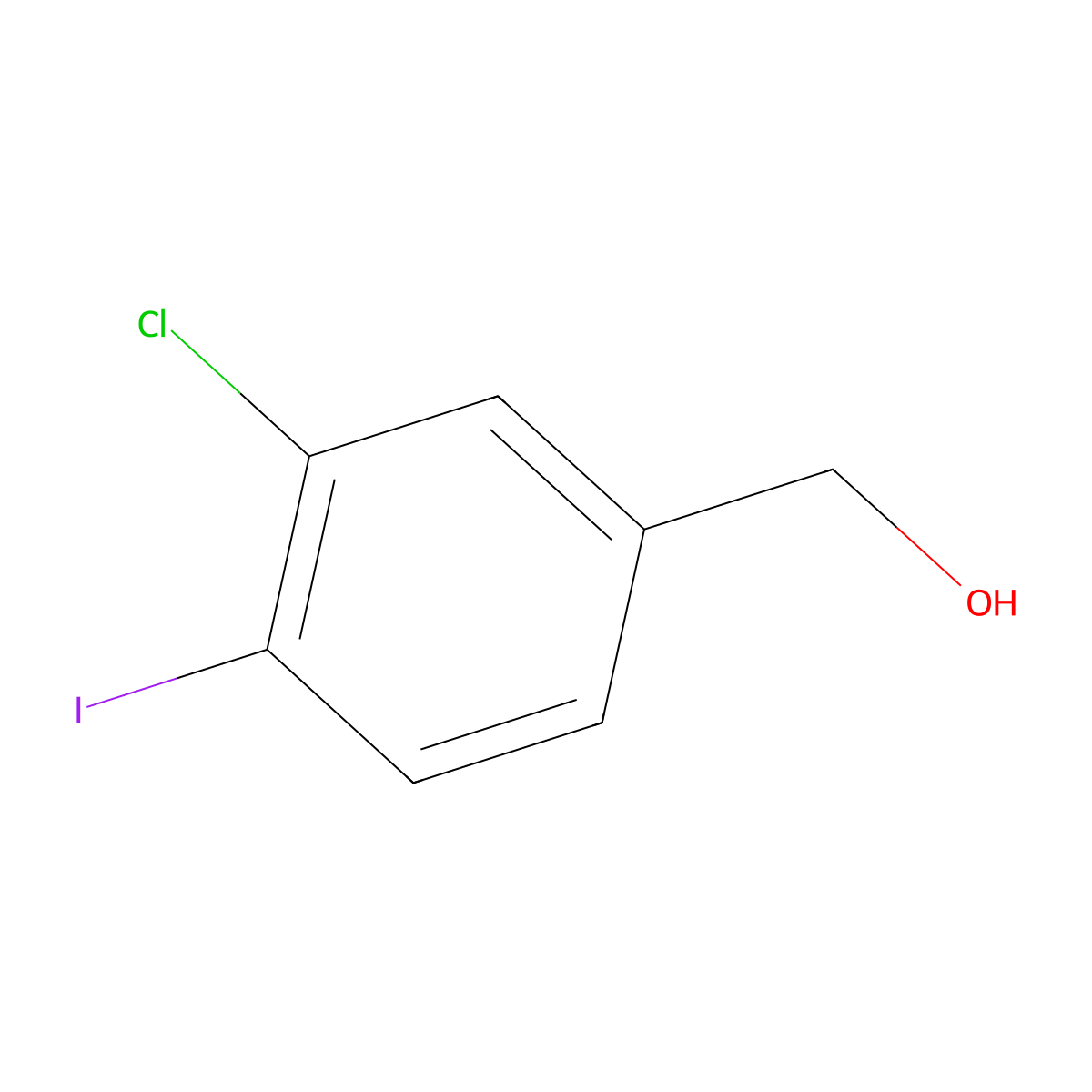 (3-Chloro-4-iodophenyl)methanol molecular structure, CAS 166386-60-3