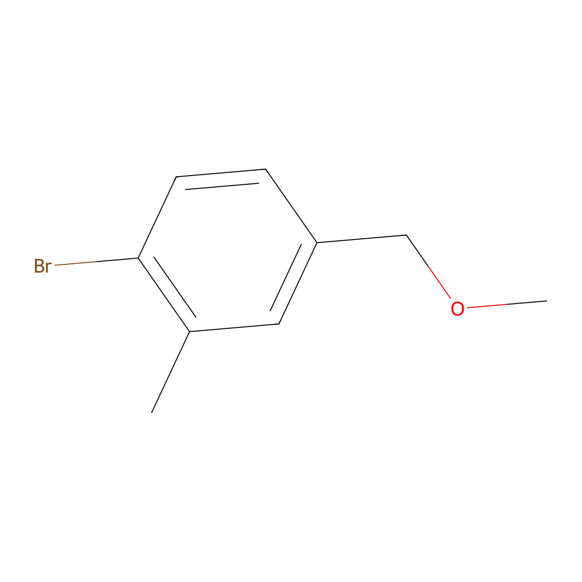 1-Bromo-4-(methoxymethyl)-2-methylbenzene molecular structure, CAS 166386-61-4