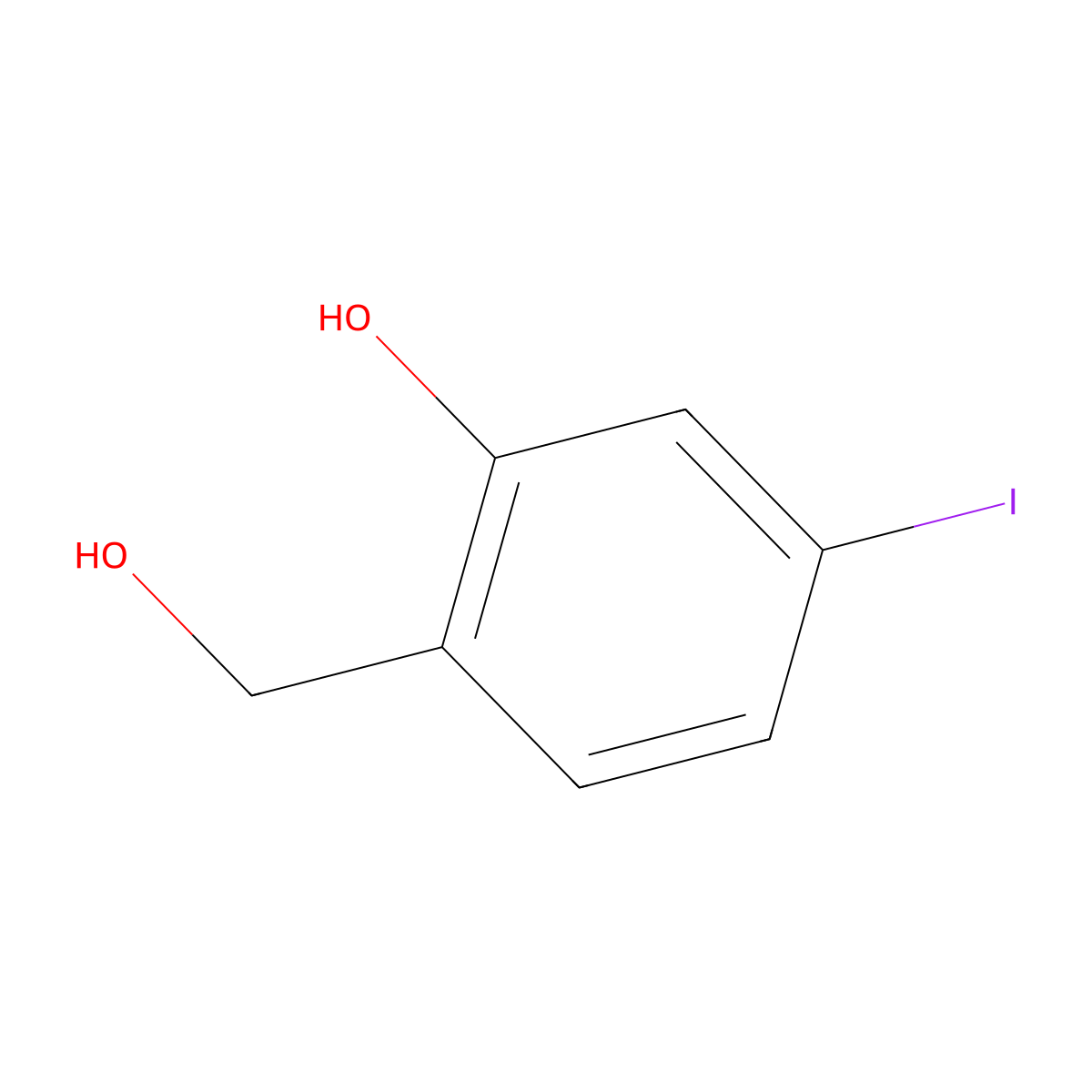 2-(Hydroxymethyl)-5-iodophenol molecular structure, CAS 166386-81-8
