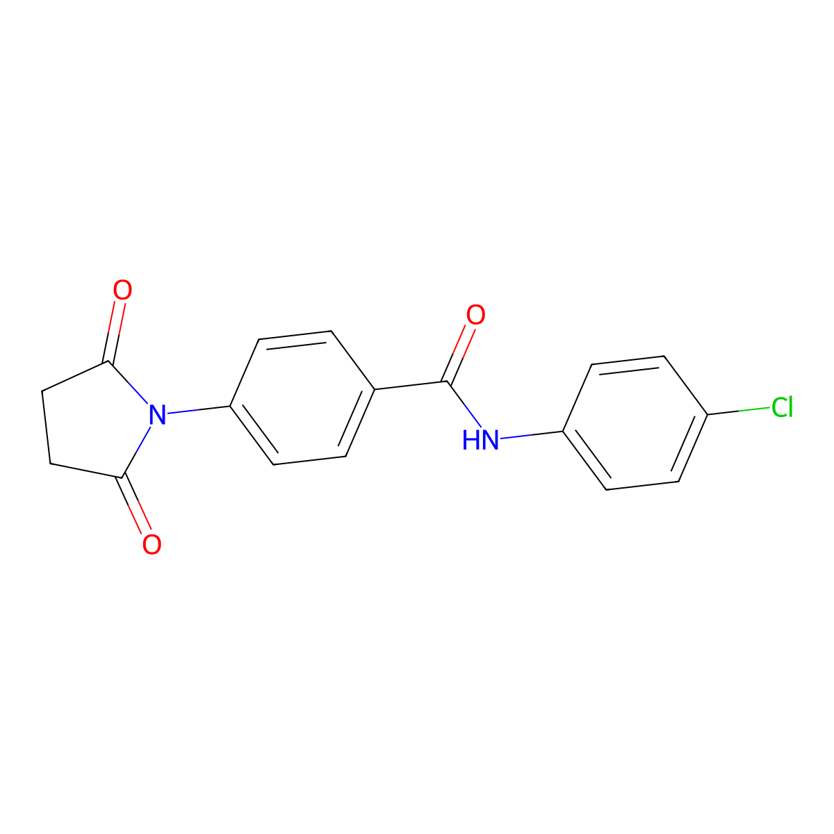 N-(4-chlorophenyl)-4-(2,5-dioxopyrrolidin-1-yl)benzamide molecular structure, CAS 166388-05-2