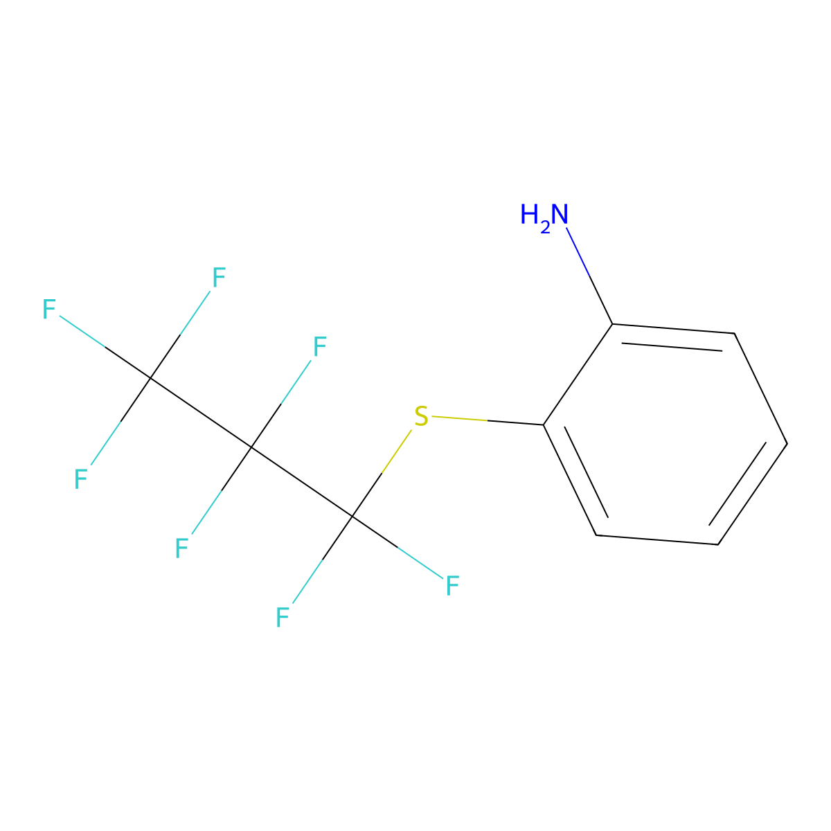 2-[(Heptafluoropropyl)sulfanyl]aniline molecular structure, CAS 166392-11-6