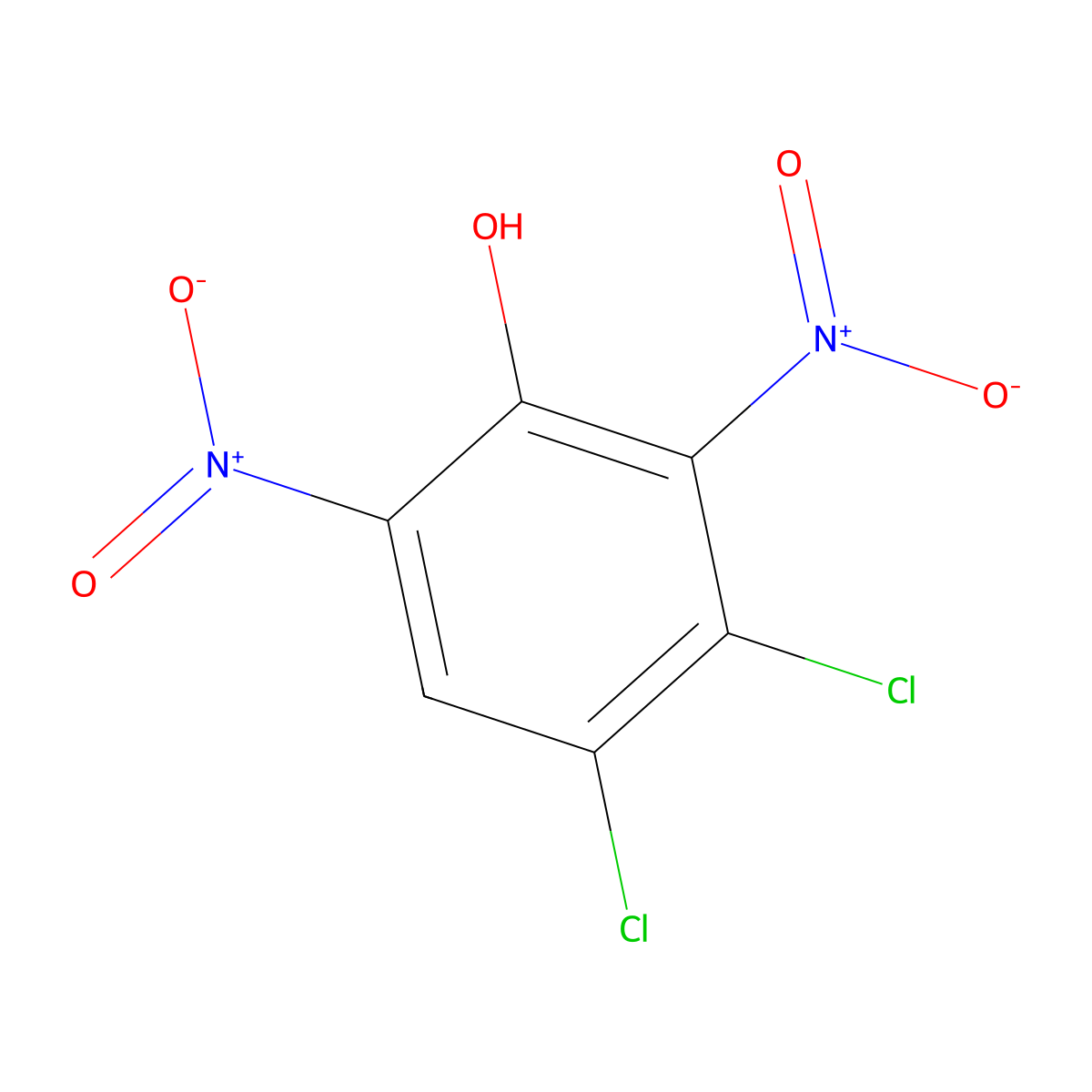 3,4-Dichloro-2,6-dinitrophenol molecular structure, CAS 1664-10-4